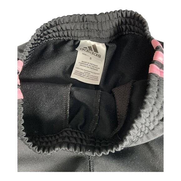 ADIDAS Black W/Dark Pink Track Zip Up Jacket SZ 6 & Black/ Light Pink Pants SZ 5 - Picture 9 of 9